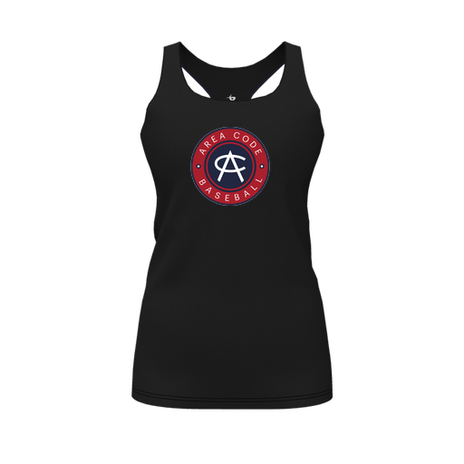 [CUS-DFW-RCBK-PER-BLK-FYS-LOGO1] Decker Racerback Tank Top (Female Youth S, Black, Logo 1)