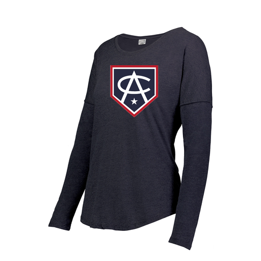 [FTLCUBNV-FAXS-LOGO3] Decker Women's Tri-Blend T-Shirt - Long Sleeve (Female Adult XS, Navy, Logo 3)